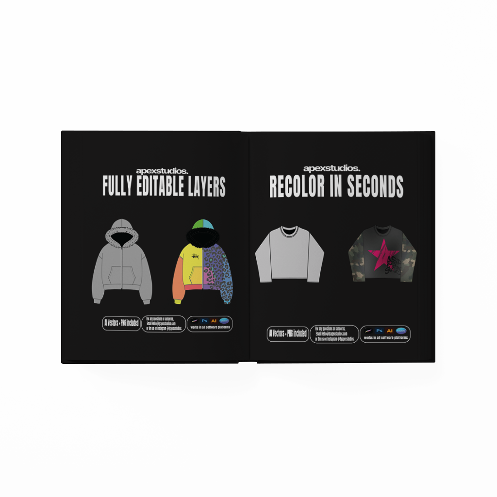 Apex Deluxe Streetwear flat templates
